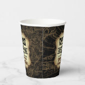 40. Geburtstag Party Vintages Thema Weltkarte Pappbecher (Rechts)