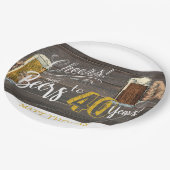 40. Geburtstag, Party von Cheers und Biere Pappteller (Schrägansicht)