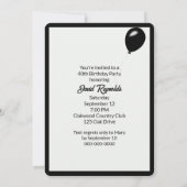 40. Geburtstag Party Wein auf Smartphone-Bildschir Einladung (Rückseite)