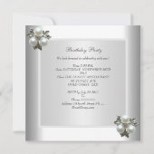 40. Geburtstag Party White Pearl Diamond Jewel Einladung (Rückseite)