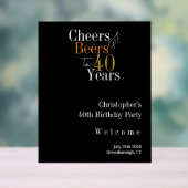 40. Geburtstag Party Willkommen Acrylschild (Neutral)