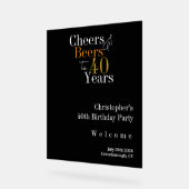 40. Geburtstag Party Willkommen Acrylschild (Winkel)