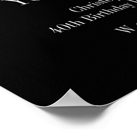 40. Geburtstag Party Willkommen Poster (Ecke)