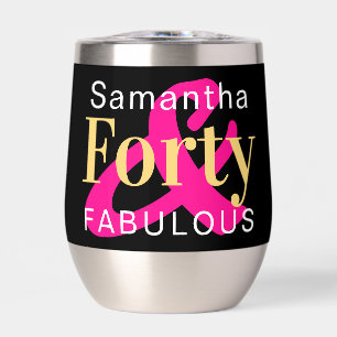 40. Geburtstag Personalisiert 40 Fabulous Hot Pink