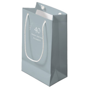 40. Geburtstag Personalisiert Light Blue Kleine Geschenktüte