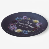 40. Geburtstag Personalisiert Moody Lila Blume Pappteller (Schrägansicht)