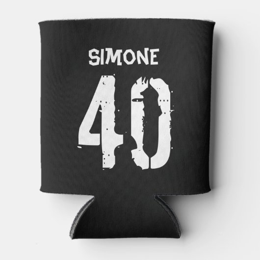 40. Geburtstag Personalisiert Schwarz-weiß Dosenkühler (Vorderseite)