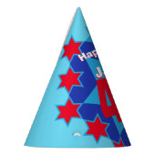 40. Geburtstag personalisierter Foto-Stern-Name Partyhütchen (Links)