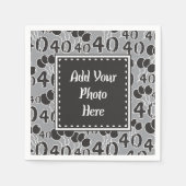 40. Geburtstag Personalisierter Fotovorlage Napkin Serviette (Vorderseite)