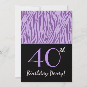 40. Geburtstag Personalisiertes Muster für Tieraus Einladung