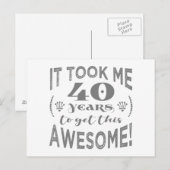 40. Geburtstag Phantastisch Postkarte (Vorne/Hinten)