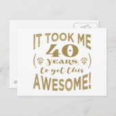 40. Geburtstag Phantastisch Postkarte (Vorne/Hinten)