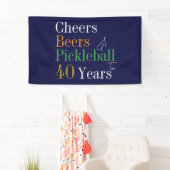40. Geburtstag Pickleball Cheers Beers Blue Party Banner (Insitu)