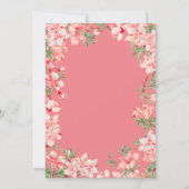 40. Geburtstag Pink Boho Botanische Blume Einladung (Rückseite)