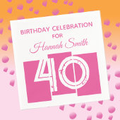 40. Geburtstag PINK Custom Celebrate Paper Napkins Serviette