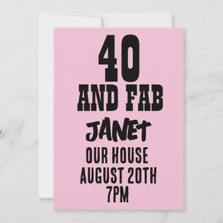 40. GEBURTSTAG PINK CUSTOM PARTY EINLADUNGEN