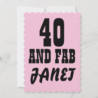 40. GEBURTSTAG PINK CUSTOM PARTY EINLADUNGEN