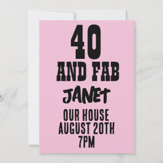 40. GEBURTSTAG PINK CUSTOM PARTY EINLADUNGEN