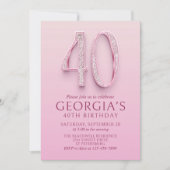 40. Geburtstag Pink Diamonds Einladung (Vorderseite)