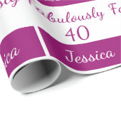 40. Geburtstag Pink fabelhaft 40 Wrapping Paper Geschenkpapier (Rolleneckpunkt)