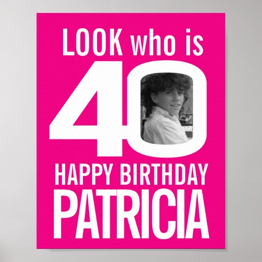 40 Geburtstag Pink Party Poster Poster Zazzle De