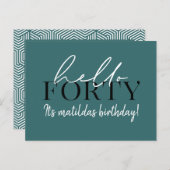 40. Geburtstag Postkarte (Vorne/Hinten)