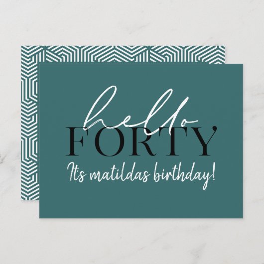 40. Geburtstag Postkarte (Vorne/Hinten)