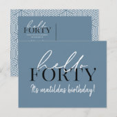 40. Geburtstag Postkarte (Vorne/Hinten)