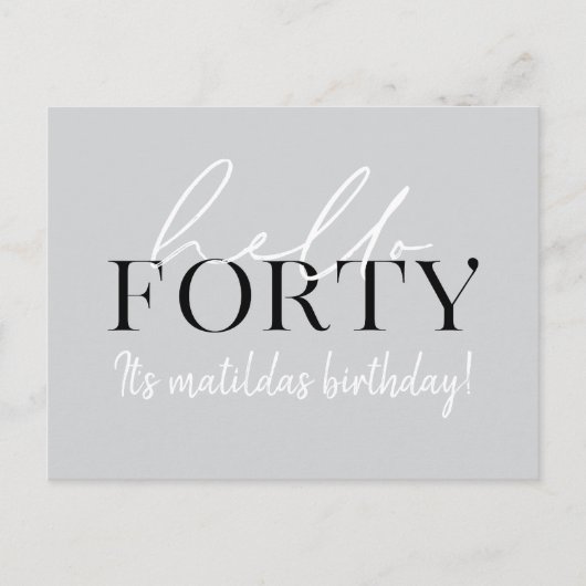 40. Geburtstag Postkarte (Vorderseite)