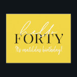 40. Geburtstag Postkarte<br><div class="desc">Moderne Schrift & geometrische vierzigste Geburtstagsfeier laden ein. Modernes geometrisches Backermuster. Teil einer Sammlung. Die Farbe kann geändert werden.</div>