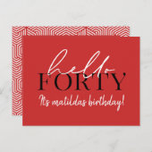 40. Geburtstag Postkarte (Vorne/Hinten)