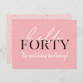 40. Geburtstag Postkarte (Vorne/Hinten)