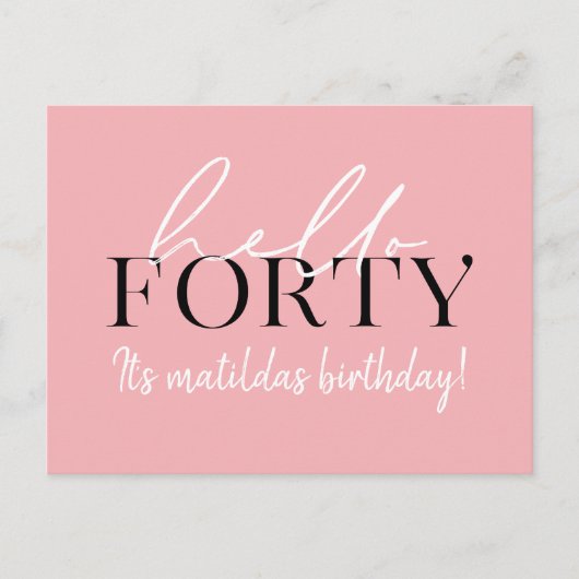 40. Geburtstag Postkarte (Vorderseite)