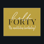 40. Geburtstag Postkarte<br><div class="desc">Moderne Schrift & geometrische vierzigste Geburtstagsfeier laden ein. Modernes geometrisches Backermuster. Teil einer Sammlung. Die Farbe kann geändert werden.</div>