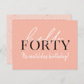 40. Geburtstag Postkarte (Vorne/Hinten)