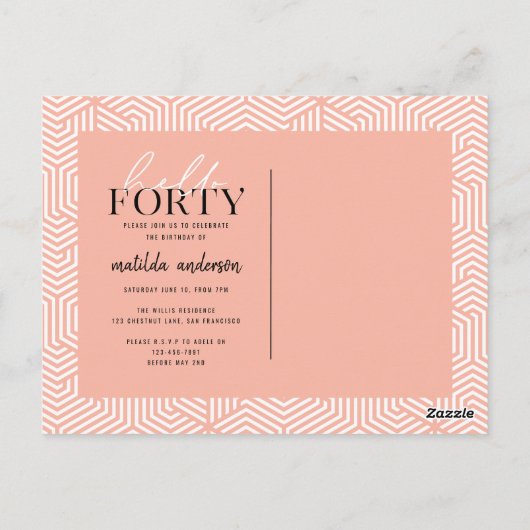 40. Geburtstag Postkarte (Rückseite)