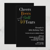 40. Geburtstag Prost Bier und Golf Einladung (Vorne/Hinten)
