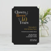 40. Geburtstag Prost und Bier Party Einladung (Stehend Vorderseite)