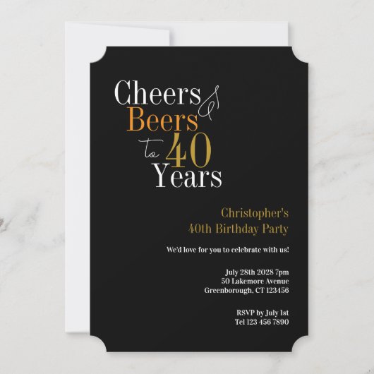 40. Geburtstag Prost und Bier Party Einladung (Vorderseite)