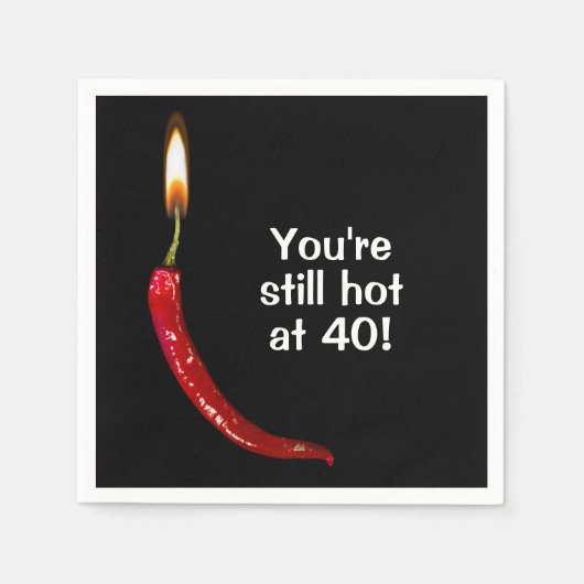 40. Geburtstag Red Hot Pepper Napkins Serviette (Vorderseite)