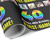 40. Geburtstag: Regenbogen "40"; benutzerdefiniert Geschenkpapier (Rolleneckpunkt)