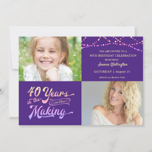 40. Geburtstag Retro 40 JAHRE IN DER MAKING Lights Einladung