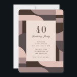 40. Geburtstag Retro Arches Einladung<br><div class="desc">Retro und raffiniertes Design mit einem Vintagen 60er-Muster mit Bögen und Formen.</div>