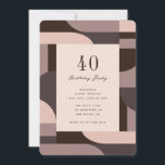 40. Geburtstag Retro Arches Einladung<br><div class="desc">Retro und raffiniertes Design mit einem Vintagen 60er-Muster mit Bögen und Formen.</div>