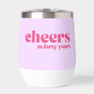 40. Geburtstag, Retro Lila & Pink "Juers to 40"