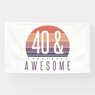 40. Geburtstag Retro-Sonnenuntergang Banner