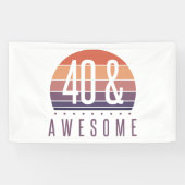 40. Geburtstag Retro Sunset Banner (Horizontal)