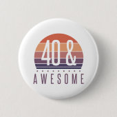40. Geburtstag Retro Sunset Button (Vorderseite)