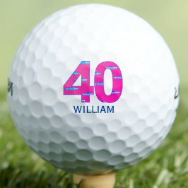 40. Geburtstag rosa Autos 40 Jahre Initialen Golfball