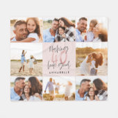 40. Geburtstag rosa Girly Glitzer Foto Collage Fleecedecke (Vorderseite (Horizontal))